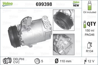 VAL699398 COMPRESSOR AIR CONDITIONER OPEL ASTRA  