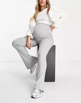 MISSGUIDED_CIĄŻOWE PRĄŻKOWANE SPODNIE FLARY WXMT1