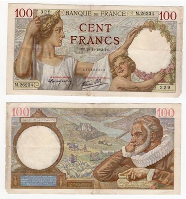 FRANCJA 1941 100 FRANCS