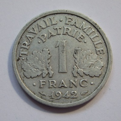 1 Franc, Francja, 1942r. X149