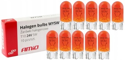 LEMPUTĖS HALOGININĖ WY5W T10 5W AMBER 24V 10 VNT. 