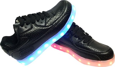 DZIECIĘCE BUTY LED ŚWIECĄCE SHUFFLE DANCE BLACK 29