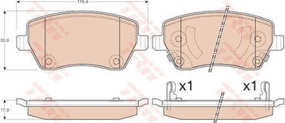 ZAPATAS DE FRENADO PARTE DELANTERA TRW GDB3546  