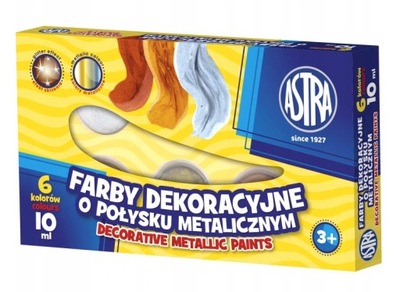 FARBY PLAKATOWE METALICZNE 6 KOL 10ML ASTRA