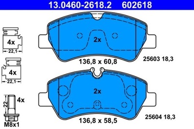 ZAPATAS DE FRENADO FORD PARTE TRASERA TRANSIT/TOURNEO 1,0-2,2 TDCI 12- 13.0460-2618.2  