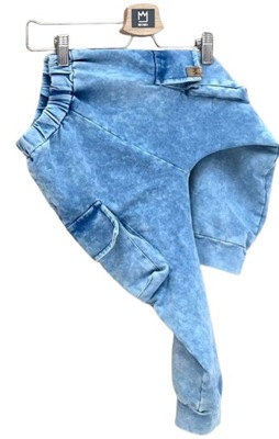 Spodnie bojówki MIMI niebieskie jeans r.92 Krk