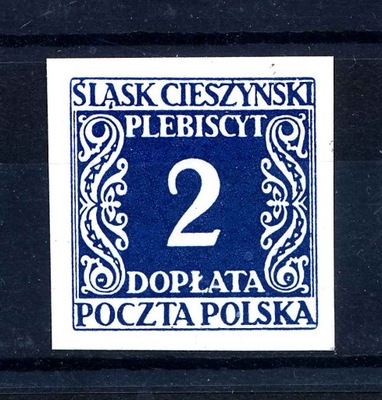 1920 PLEBISCYT ŚLĄSK CIESZYŃSKI, DOPŁATY 2 halerze **