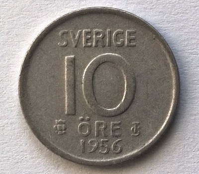 SZWECJA 10 ORE 1956 / srebro