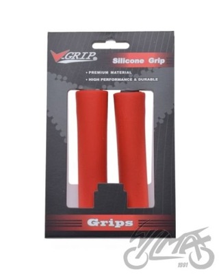 CHWYT STEERING WHEEL V-GRIP BIKES SILICONE RED  