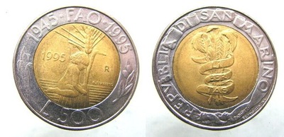 8064. SAN MARINO, 500 LIRÓW, 1995