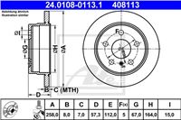 ATE ДИСК ТОРМОЗНОЙ ЗАДНИЙ 258X8 P MERCEDES A W169 04-/B W245 05-