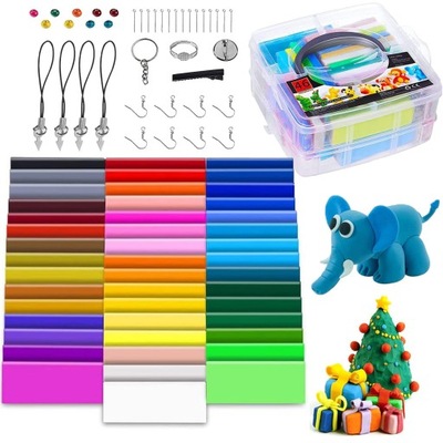 PLASTELINA CIASTOLINA GLINA POLIMEROWA PIANKOWA KOLORY MAGICZNA DUŻY 46 SZT