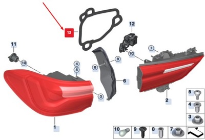 Bmw x2 f39 rear задняя дверь light seals 63217489476 7489476 фото №1