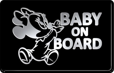 BABY ON BOARD MINNIE PEGADURA NIKLOWANA + FIBRA DE VIDRIO  