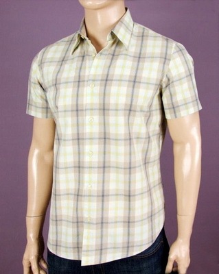 HUGO BOSS SHORT SLEEVED CHECKERED SHIRT L