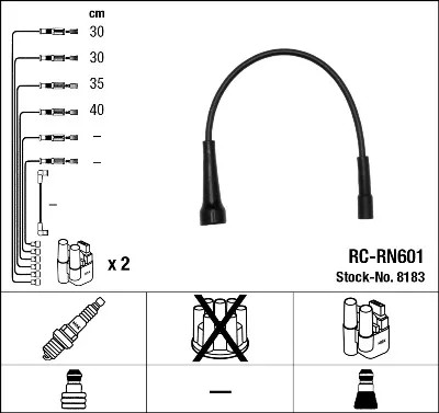 NGK 8183 ПАТРУБОК ЗАПАЛЮВАННЯ / ТРАМБЛЕР RC-RN601 RENAULT ESPAC