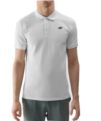 Męska koszulka polo 4F PTSM130 10S biały XL