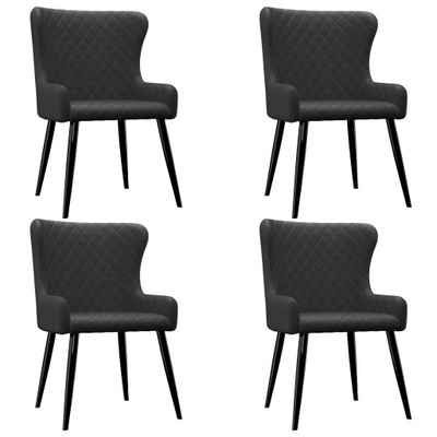 vidaXL Krzesła jadalniane, 4 szt., czarne, tapicerowane tkaniną