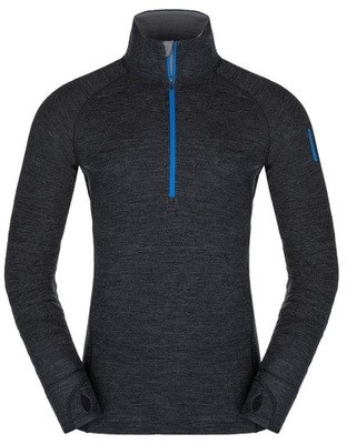 Bluza termoaktywna męska Bergen Merino Zip Top LS Zajo Black S