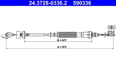 ATE 24.3728-0336.2 ТРОС, УПРАВЛЕНИЕ СЦЕПЛЕНИЕМ