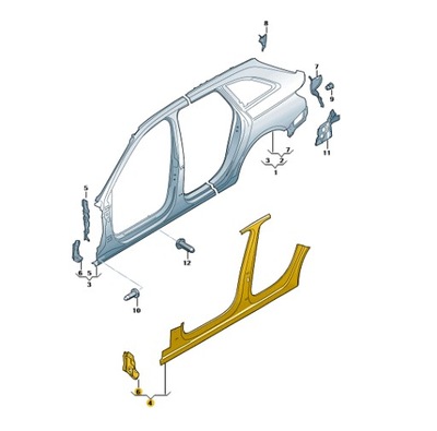 AUDI A4 FRAGMENT SLENKŠČIO DEŠINYSIS 8W5809848 