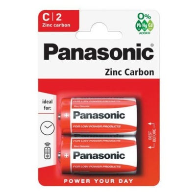 2x Bateria cynkowo-węglowa C R14 PANASONIC