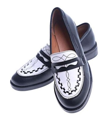 CZARNE WSUWANE PÓŁBUTY LOAFERSY BUTY 13784 38