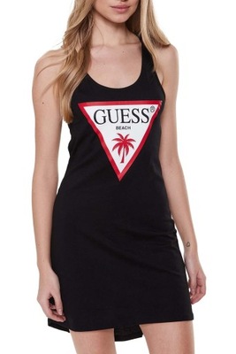 GUESS Sukienka plażowa Logo E3GP03 JA914 Czarna S