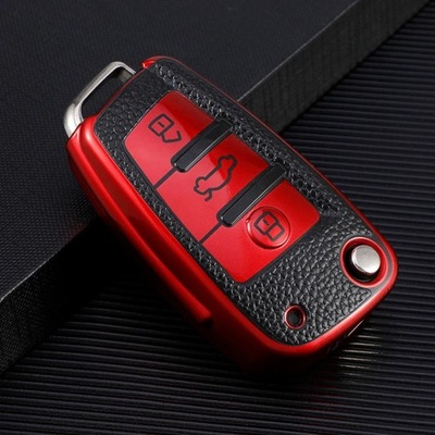 REDLEATHER TPU CAR SLUKANIE KLUCZOWE LLAVES PARA AUDI A3 8L 8P A4 B6 B7 A6 C5  