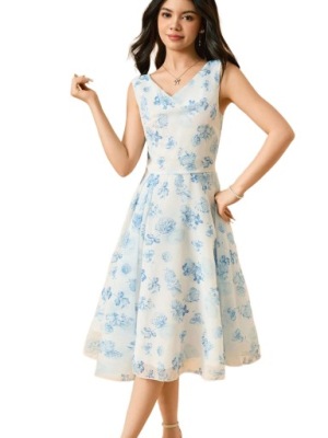 DZIEWCZĘCA SUKIENKA W KWIATY 164