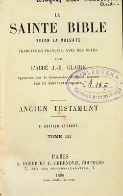 La sainte bible glaire 1888 r.
