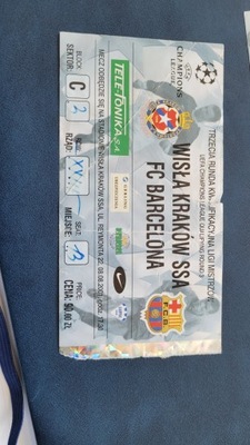 Bilet Wisła Kraków - Barcelona FC