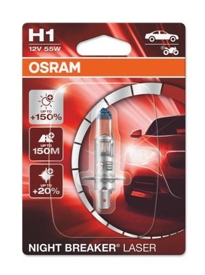 ЛАМПОЧКА OSRAM H1 NIGHT BREAKER LASER +150% BLISTER