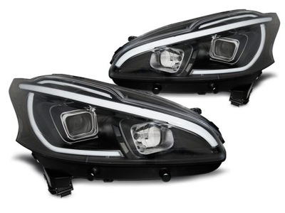 Лампи фари peugeot 208 12-15 black led drl фото №1