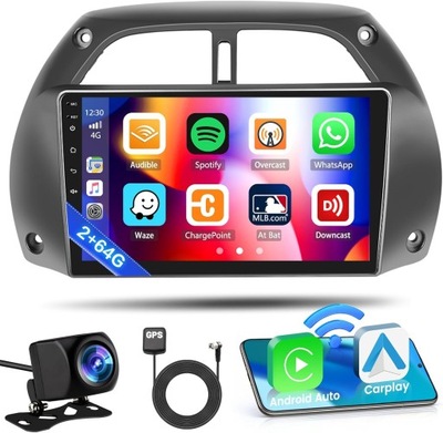 Radio samochodowe 9" CarPlay Android Toyoty RAV4 II 2000-2003 [2+64G] 2DIN