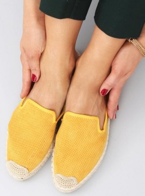 Klapki damskie espadryle CARMEN YELLOW 37