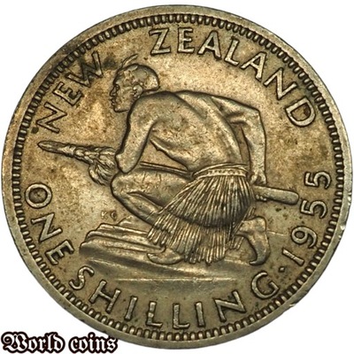 1 SHILLING 1955 NOWA ZELANDIA