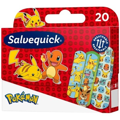 Salvequick, plastry z opatrunkiem, Pokemon, 20 sztuk