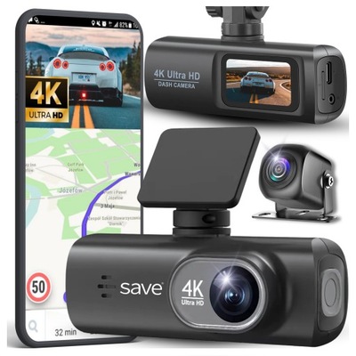 KAMERA SAMOCHODOWA WIDEOREJESTRATOR KAMERA COFANIA WIDEO REJESTRATOR 4K PL