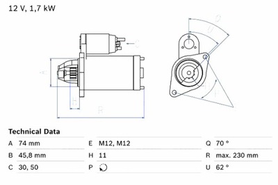 BOSCH DÉMARREUR MINI R56 R57 R58 R59 CLUBMAN R55 CLUBVAN R55 