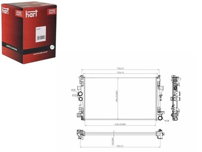 РАДИАТОР VITO 109-115 2.2CDI 03- HART