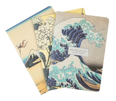 Zeszyty A6 The Great Wave Of Kanagawa Hokusai 32k linie kropki zestaw 3 szt