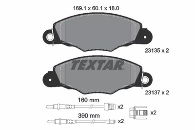 TEXTAR 2313503 KOMPLEKTAS TRINKELIŲ HAMULCOWYCH, STABDŽIAI 