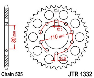 ENGRANAJE PARTE TRASERA JT 46-ZEBOW HONDA VT 600 1988-2000  