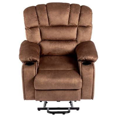 Elektryczny fotel rekreacyjny, podgrzewany fotel masażem brązowy