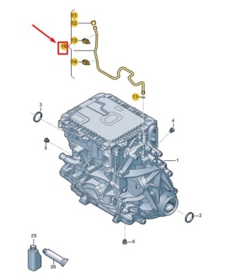 Audi q4 e-tron шланг вентиляційний коробки передач rhd 0mj301472a фото №1