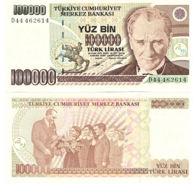 Turcja 100000 LIRASI 1970 (1995) P-206 UNC