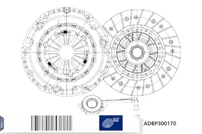 BLUE PRINT КОМПЛЕКТ СЦЕПЛЕНИЯ Z ПОДШИПНИКОМ VW CALIFORNIA T5 CAMPER