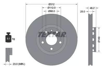 ДИСК ТОРМОЗНОЙ 92106105 TEXTAR