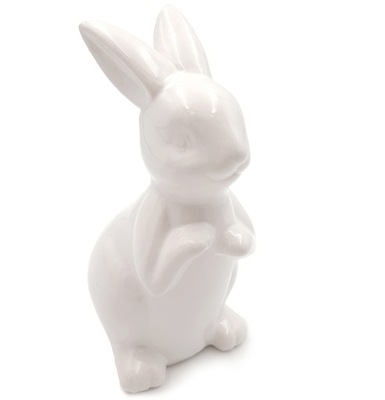 Zajączek wielkanocny królik ceramiczny biały 20 cm